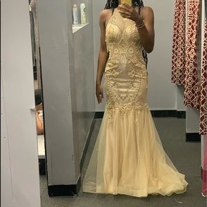 Prom prom dress beaded sequence long trail